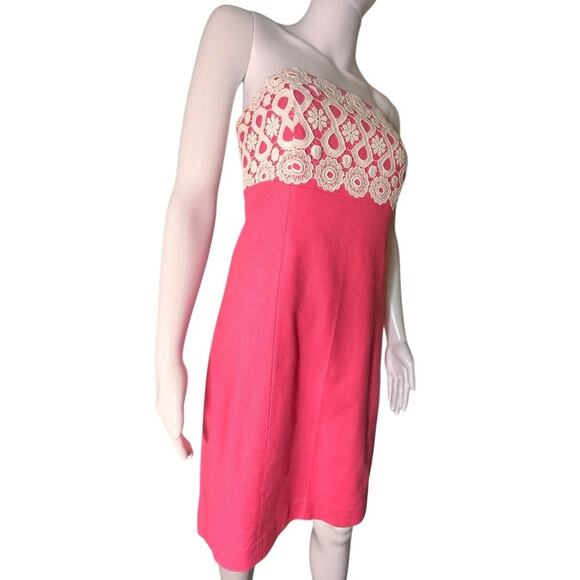 Lilly Pulitzer Bowen Dress Bodice Hotty Pink Crochet Style 78374 Womens Sz. 10 - Picture 8 of 16